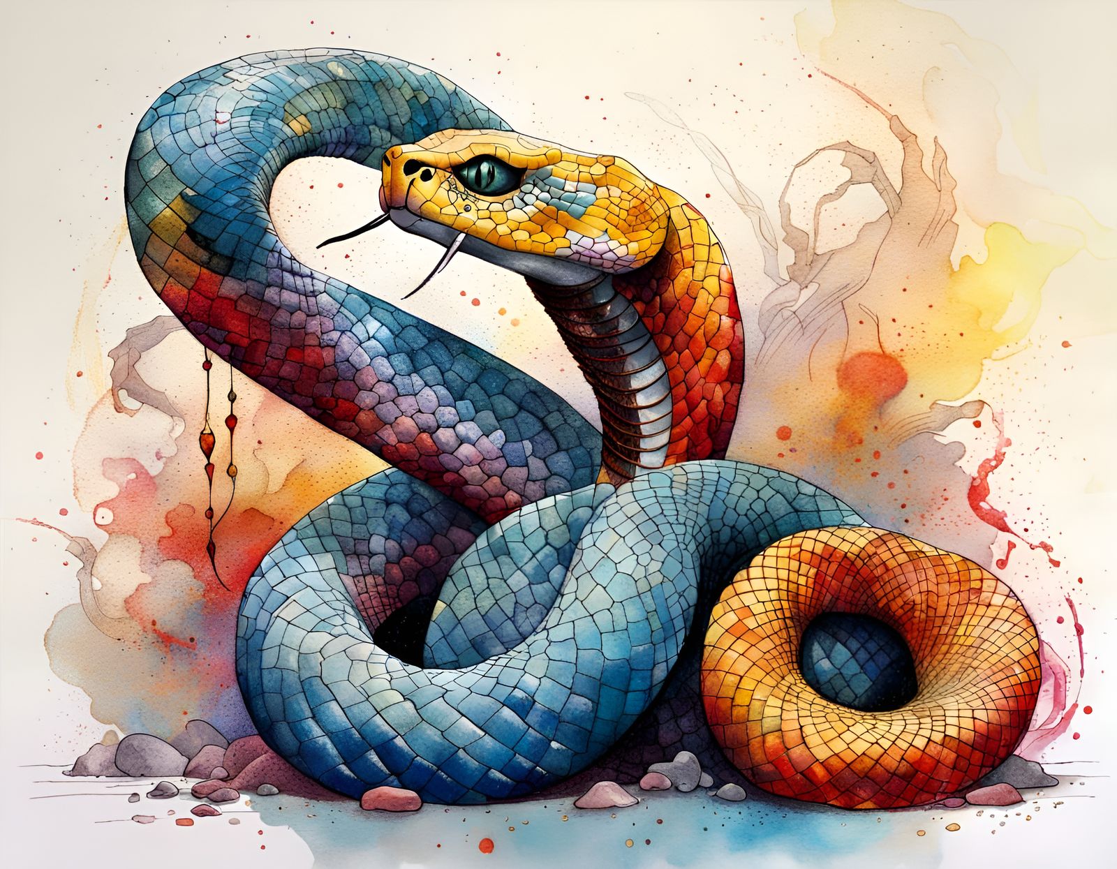 Cobra Snakes - AI Generated Artwork - NightCafe Creator