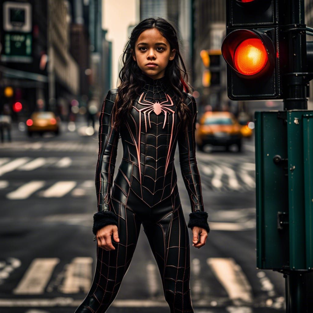 Jenna Ortega Spiderwoman - AI Generated Artwork - NightCafe Creator