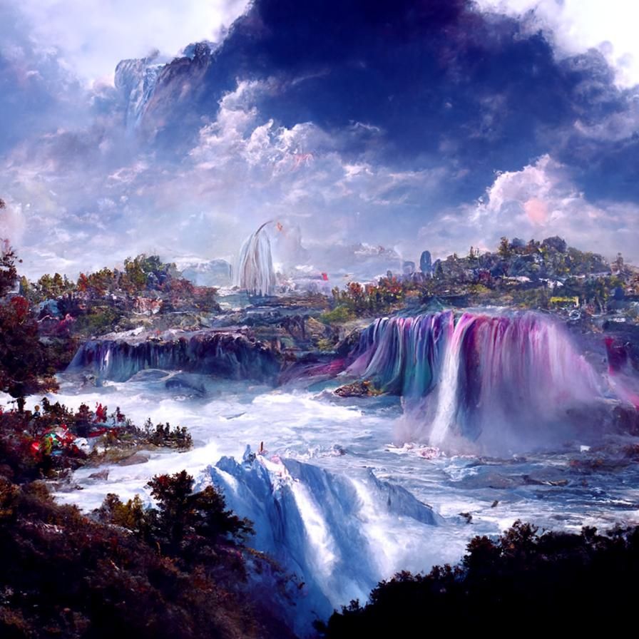 Colorful falls