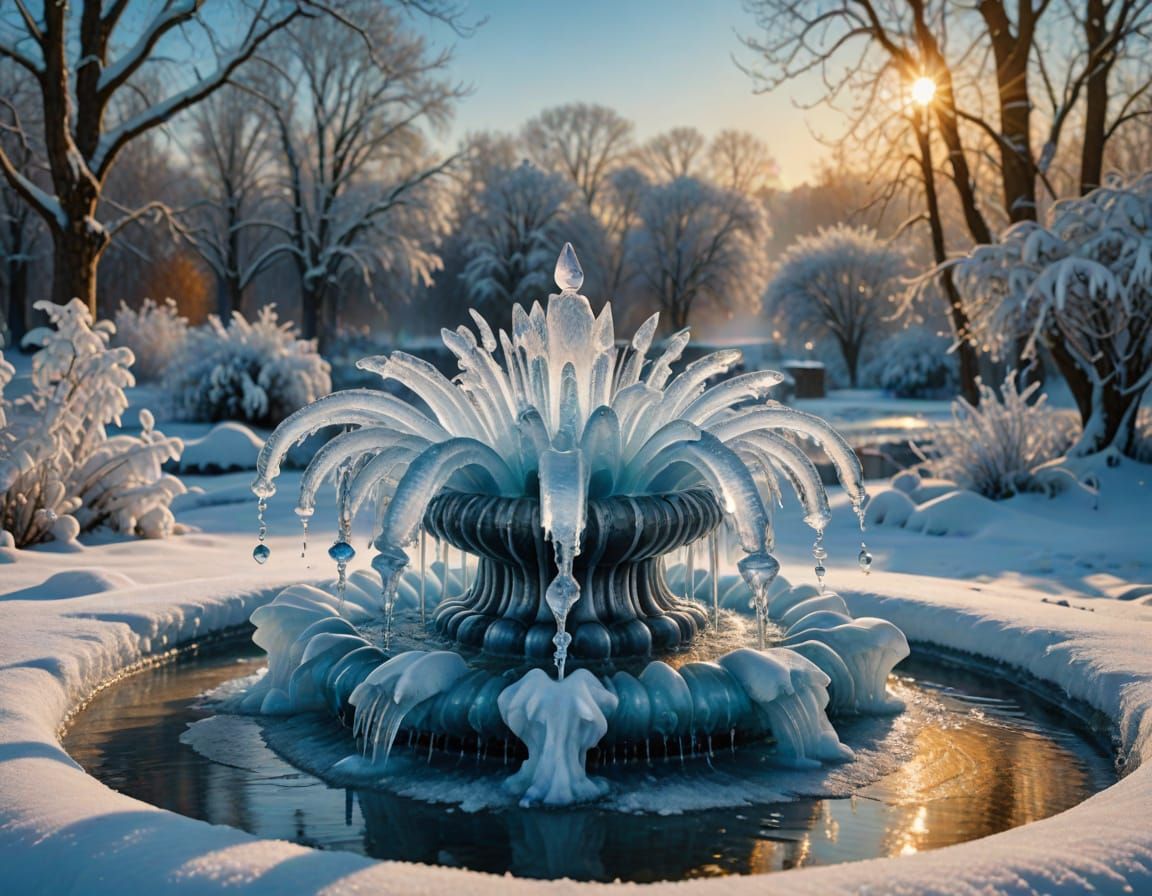 The magical frozen fountains
