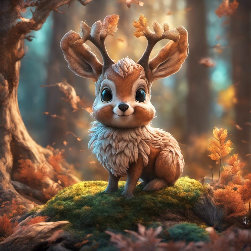 fluffy deer - AI Generated Artwork - NightCafe Creator