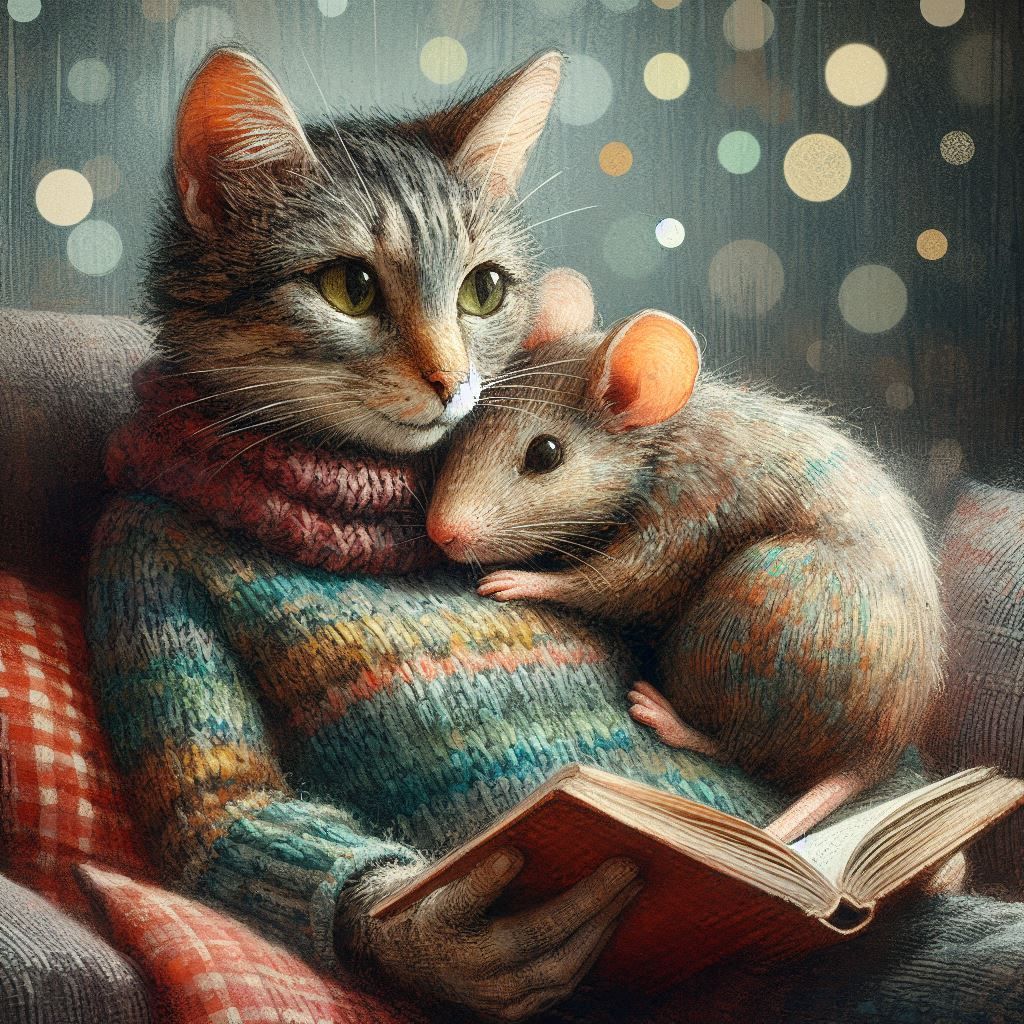 Snuggling up together 😽🐭