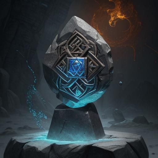 Rune Carved Stone Amulet - AI Generated Artwork - NightCafe Creator