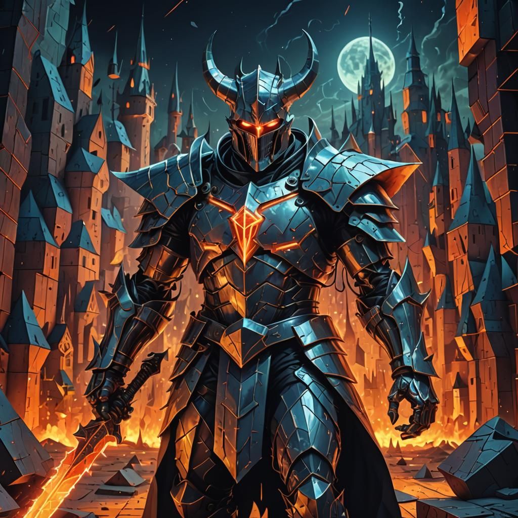 Surreal Cubist Demon Knight