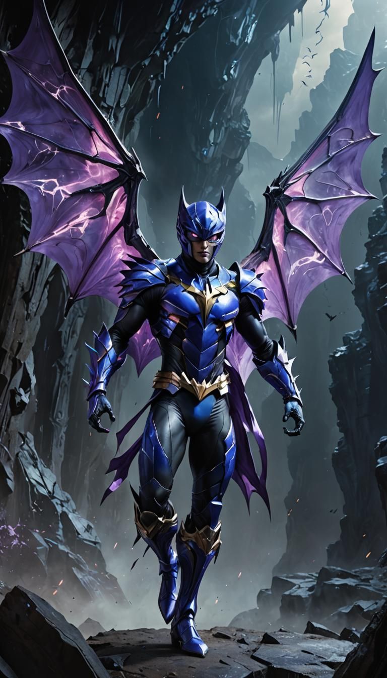 Photorealistic full body portrait of a Golbat-Inspired Power...