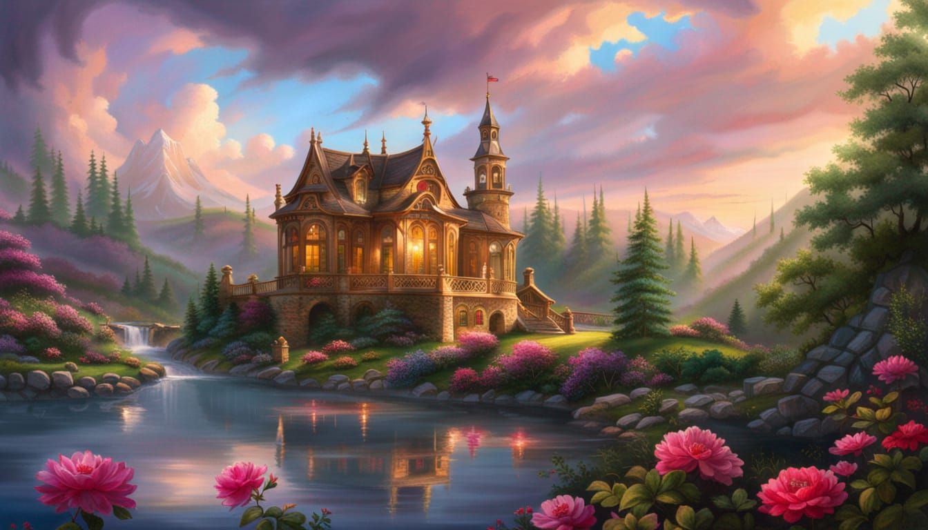 Serene lake house
