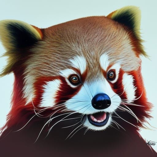 Hyperdetailed Red Panda Portrait in Digital Art Style