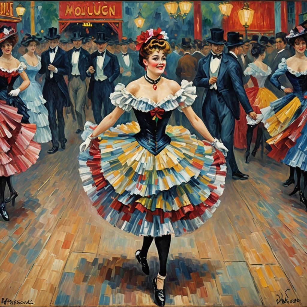 Danseuse de french cancan au Moulin rouge 1900