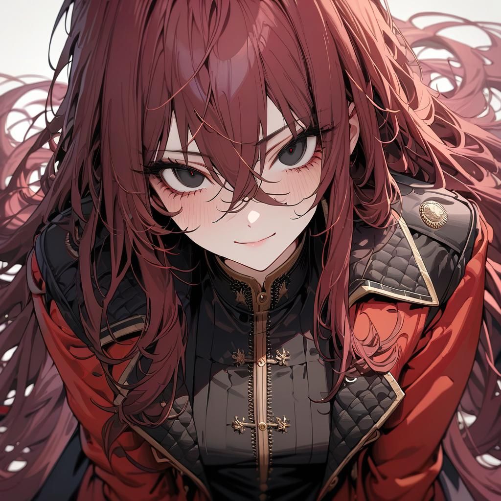 Close-Up Portrait of a Girl with Maroon Hair