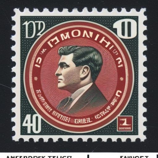 Cyberpunk President Postage Stamp