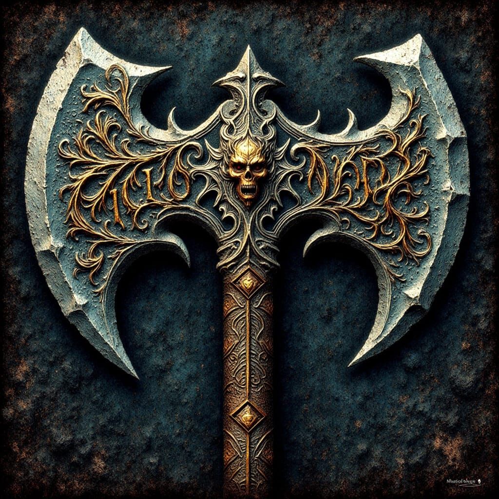 <lora:Tolkienesque:0.7> A logo with ornate text, Text: 'Tolkienesque', elegantly inlaid with gold, ornate and flowing. 
 
Enchanted silver i...