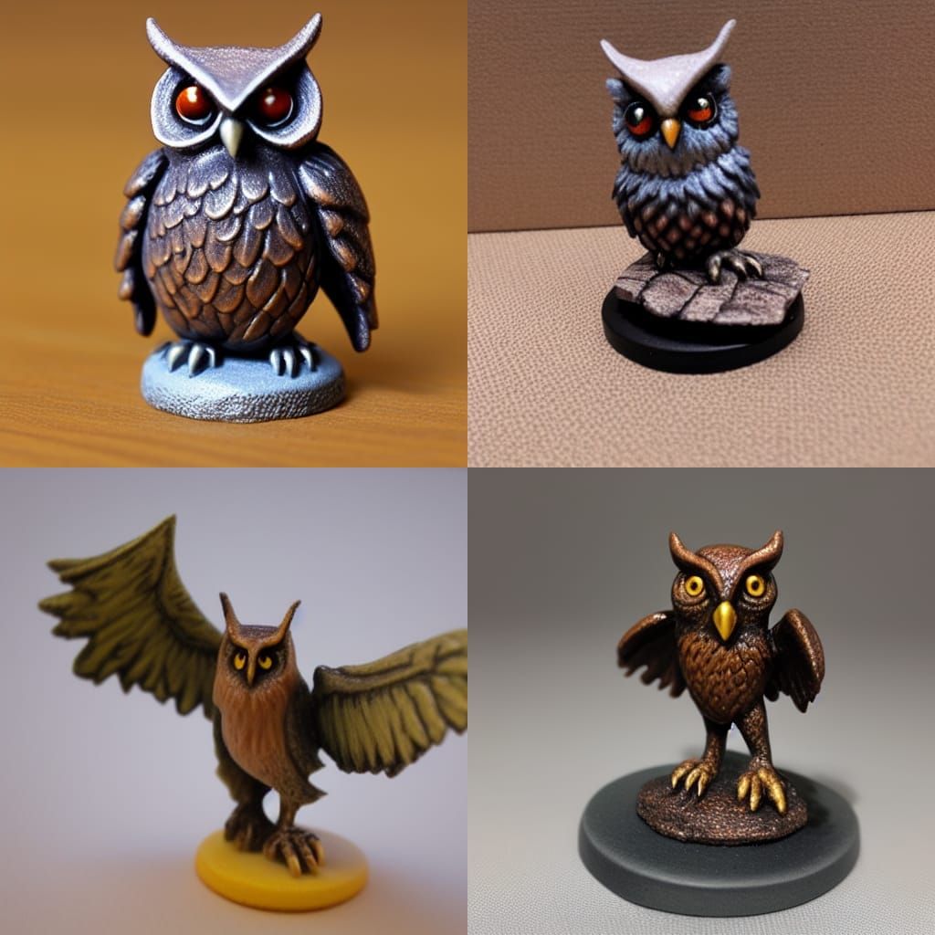 Fantasy roleplay owl miniature