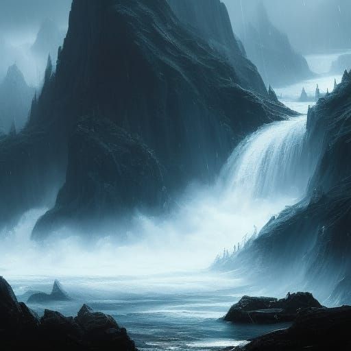 Rain, water, river, waterfall, ocean, lake