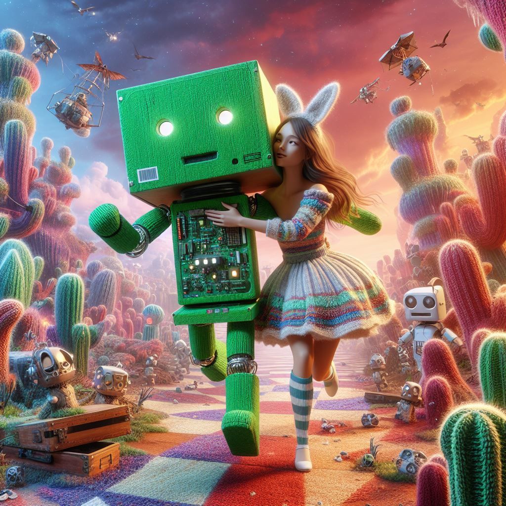 Couple running together from a place full of traps set (version 6)