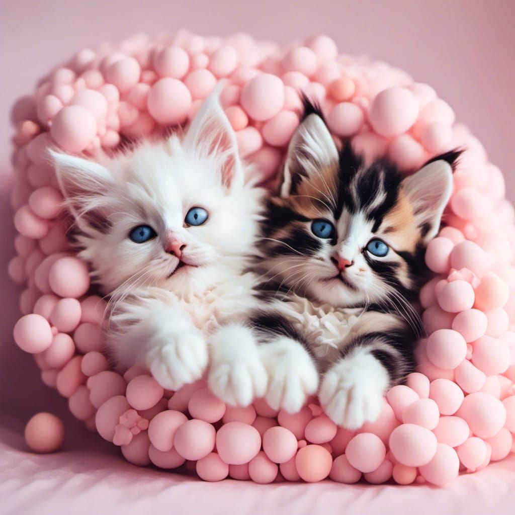kittens all bundled up and waiting for you to come home