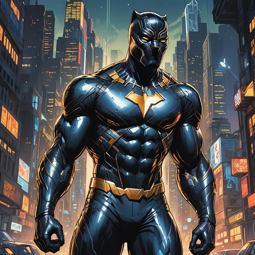 black panther and superman mixed