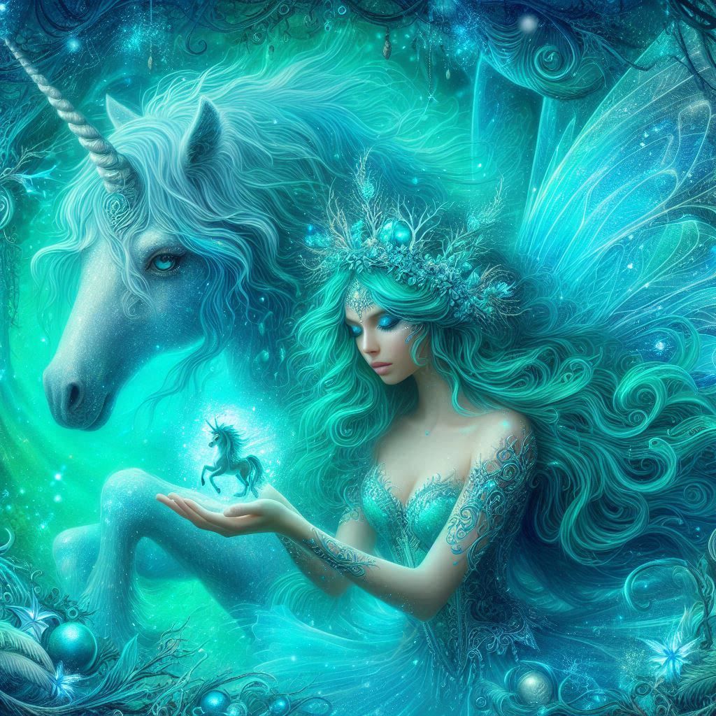 turquoise mystical fairy