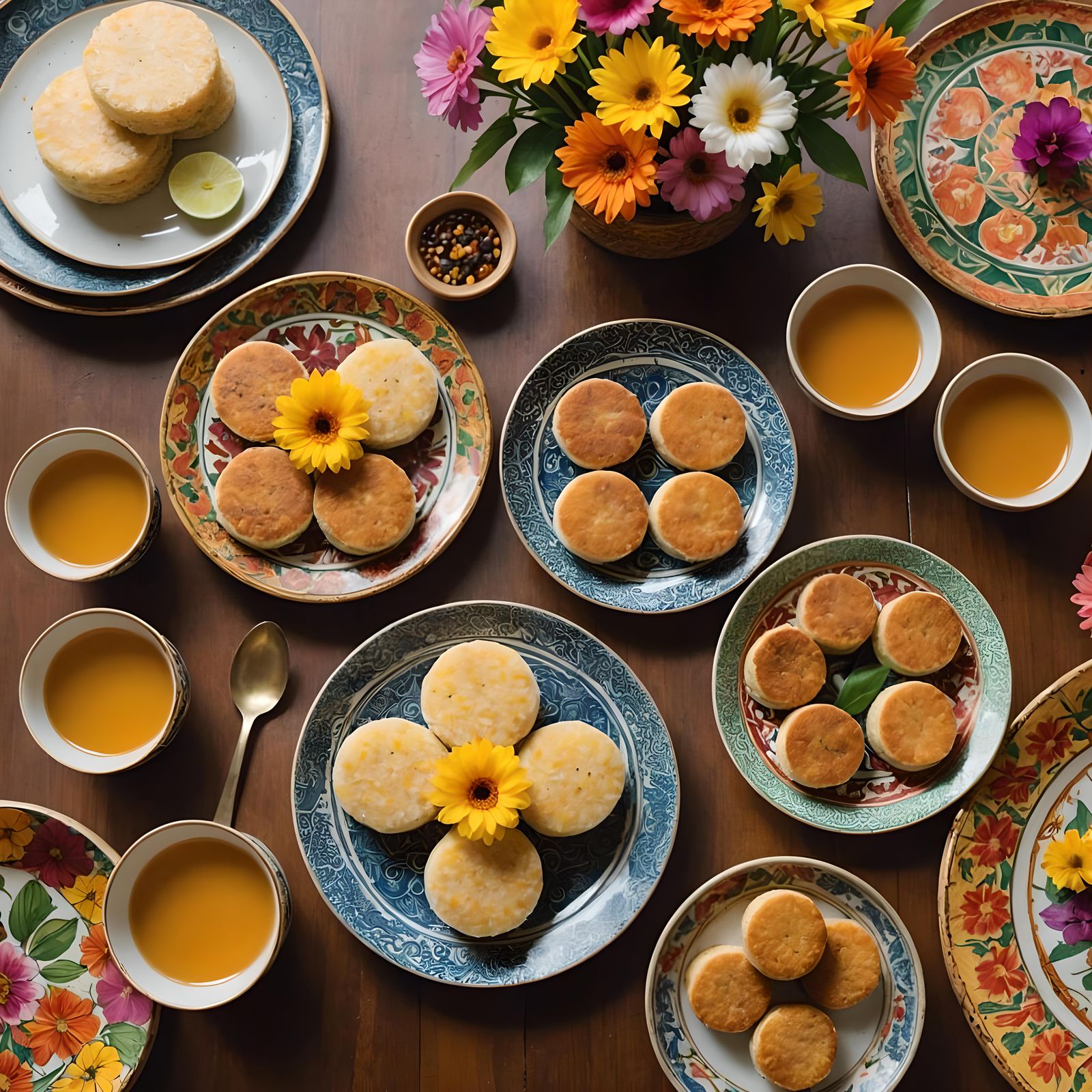 A delectable plate of Javanese rice cakes, beautifully arran...