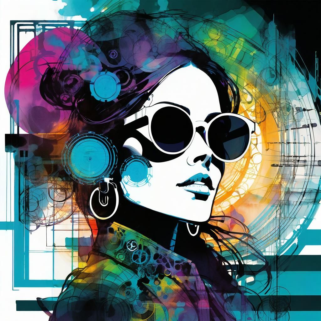 Messy portrait w/ sunglasses.