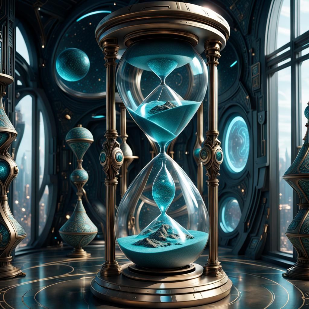 Futuristic hourglass - AI Generated Artwork - NightCafe Creator