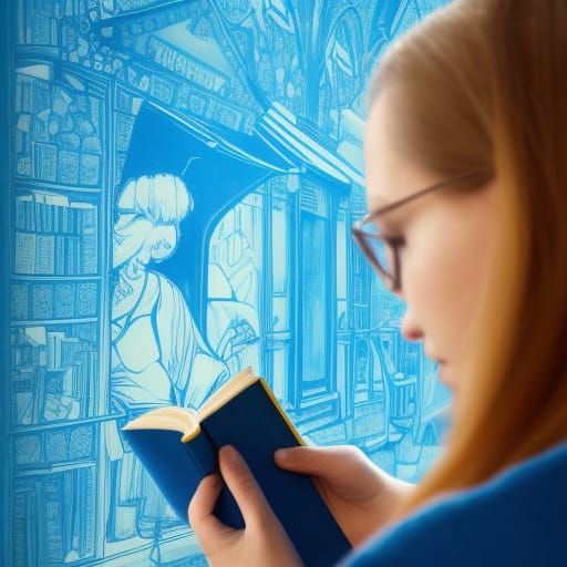 Woman is reading book in amsterdam
