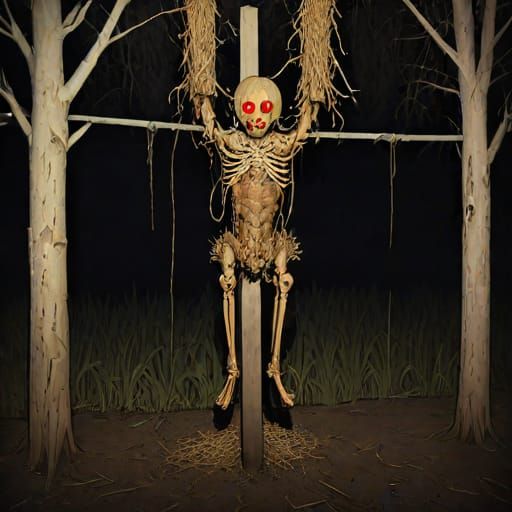 Terrifying scarecrow horror movie style creations