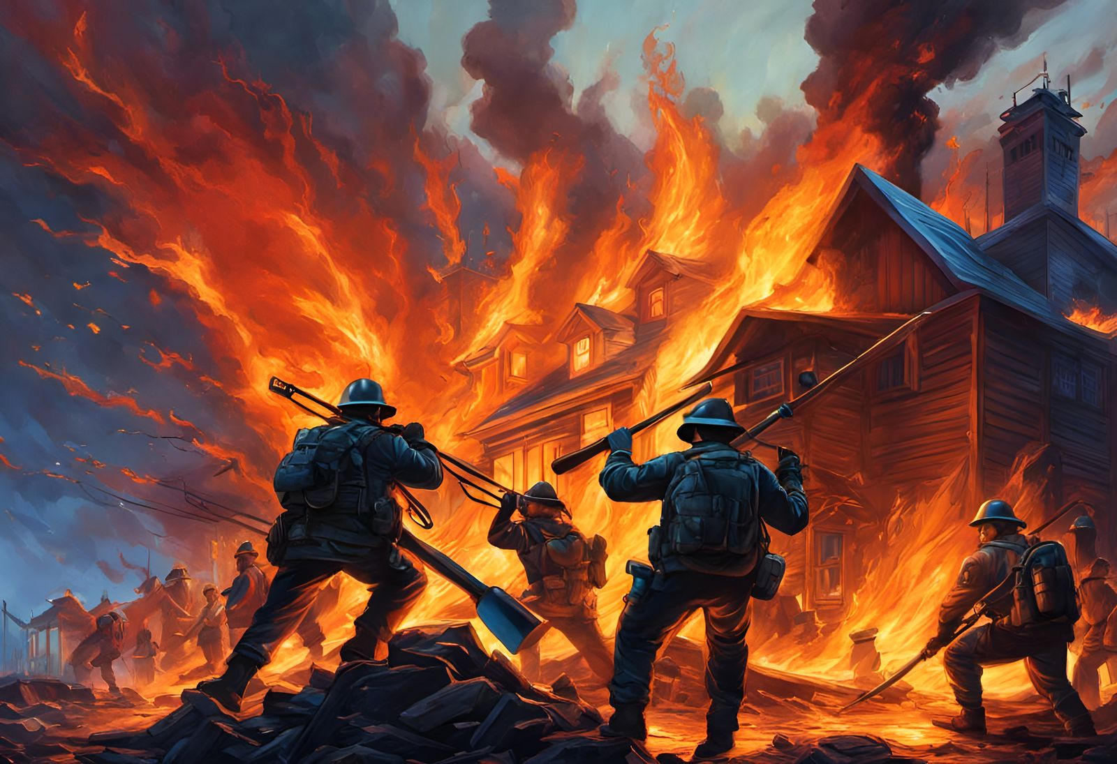 Bucket Brigade!  Putting Out the Flames!   by @Descartes Belgian Monster