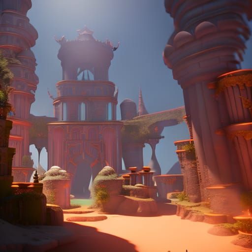 Psychedelic fantasy castle