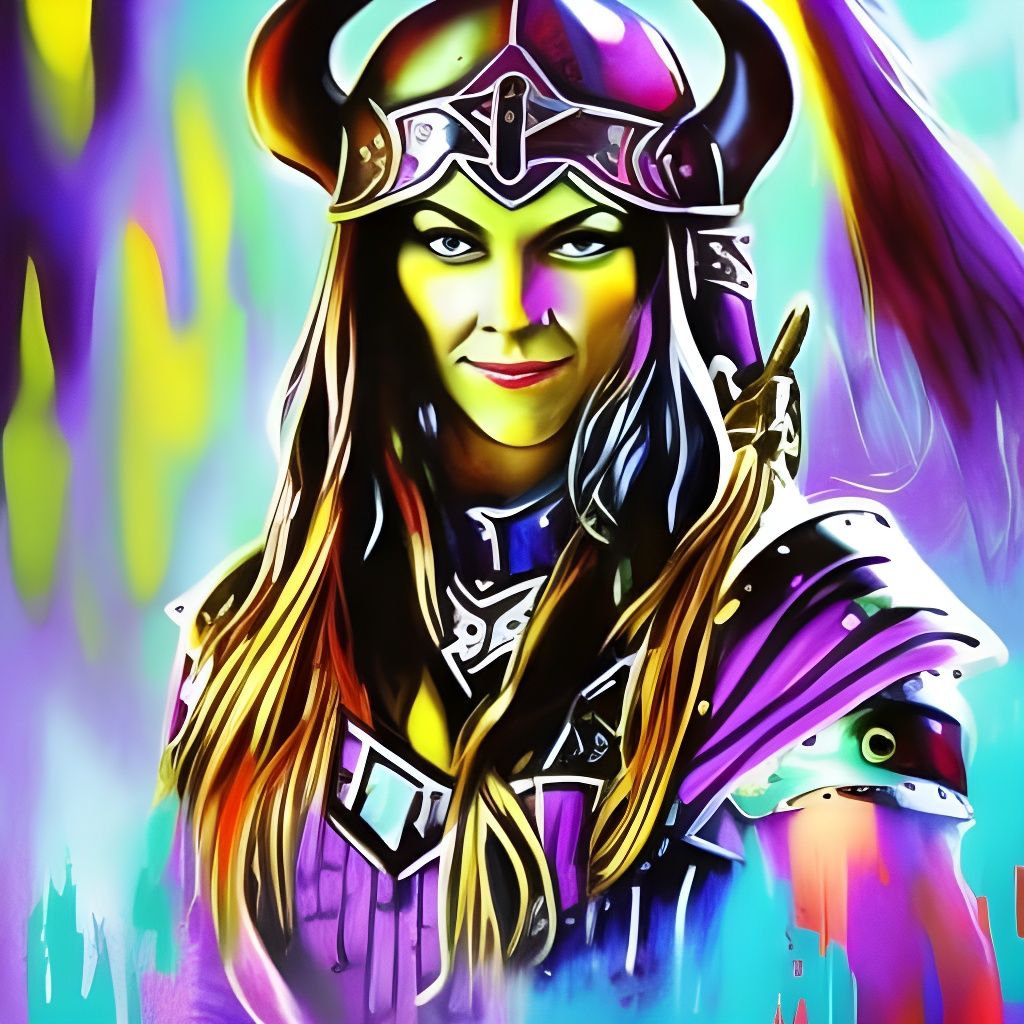vibrant viking warrior woman