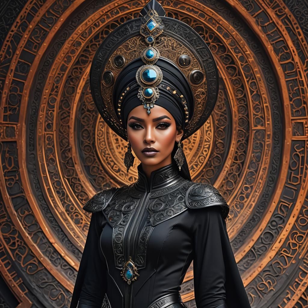 Masterpiece Monday A tan skin Moroccan female all black slee...