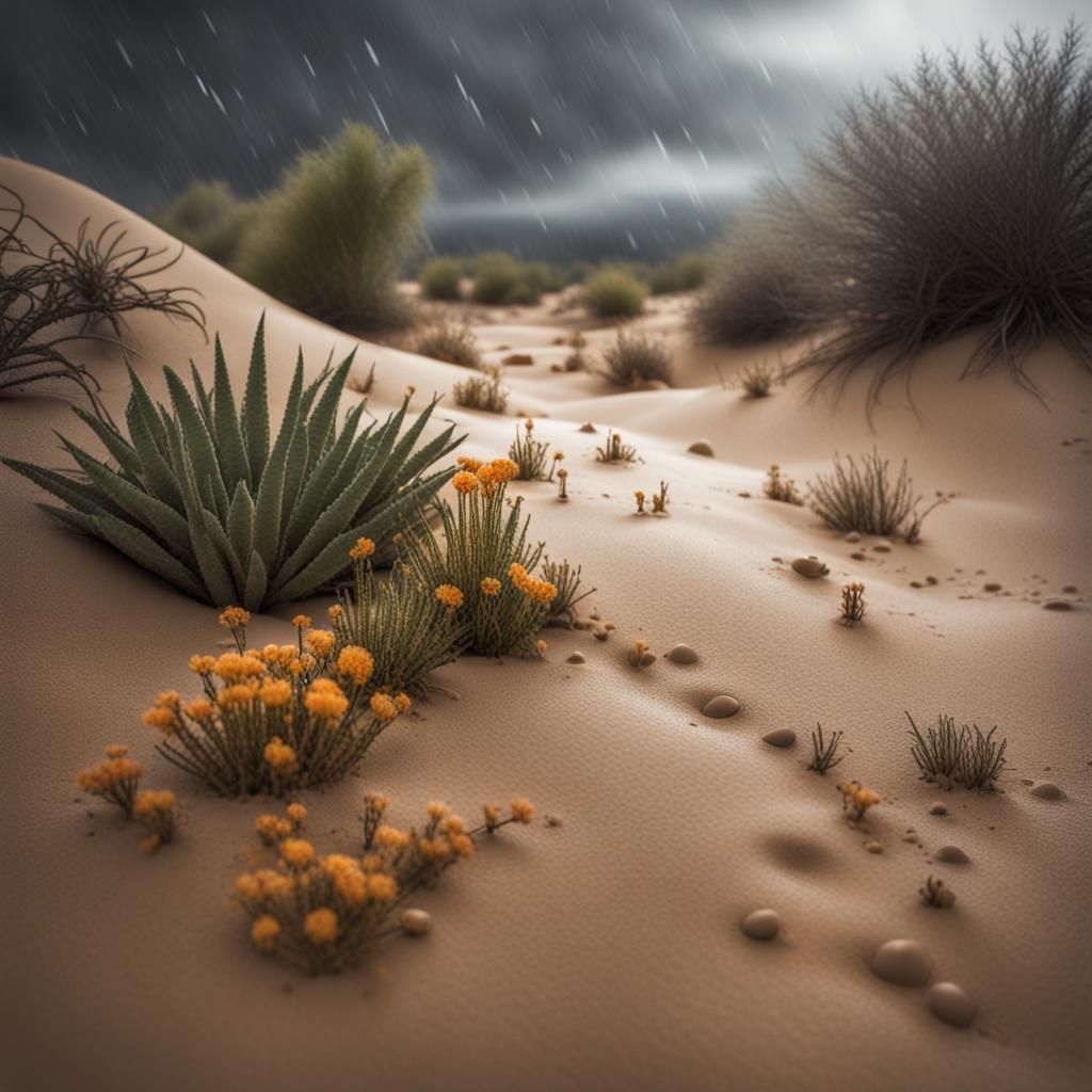 2045, heavy rain in the desert  by @FleurTerreur