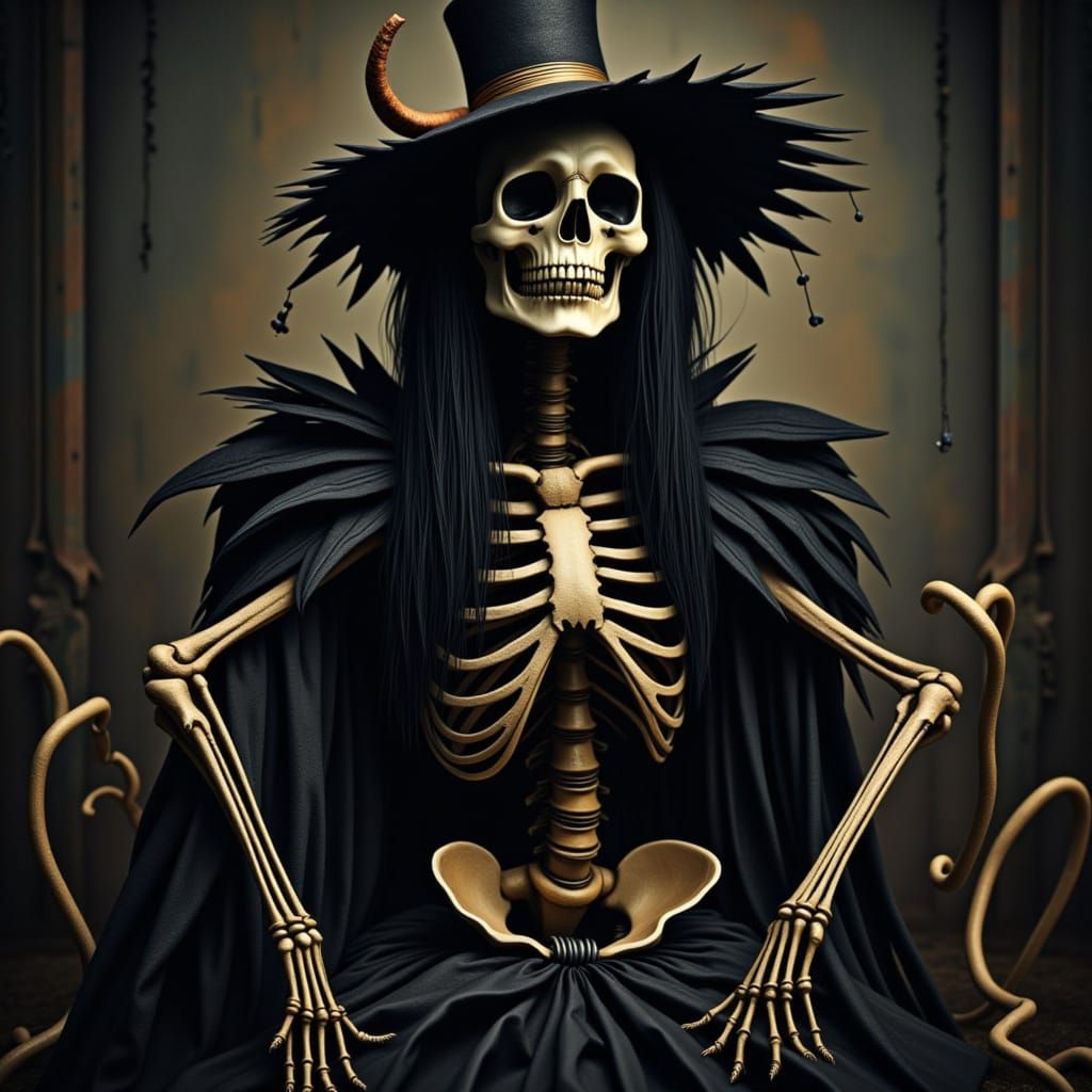 <lora:Fantasm:1.0> Rayograph Photogram , pumkin king skelington