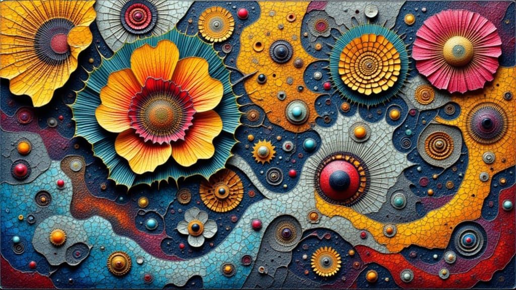 Ethereal Eldritch Flower in Rough Watercolor Style