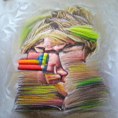 colourful crayon drawing of a british person