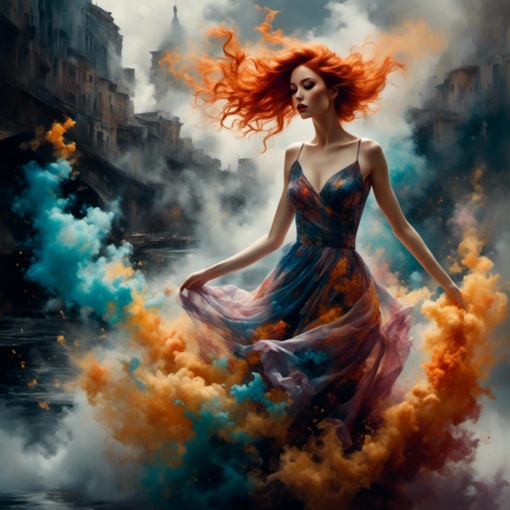 <lora:ColoredSmokeStyle:1.0> 