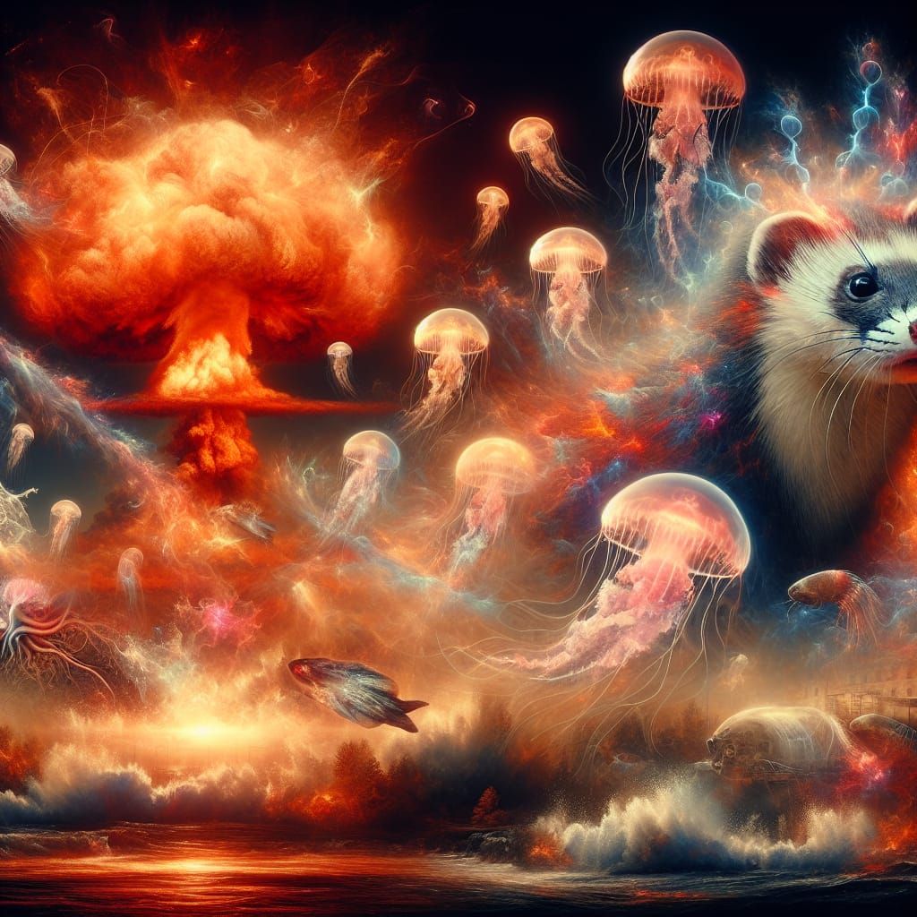 Spicy Meat Weasel Nuclear Explosion of Loving Jelly Fish - AI Generated ...