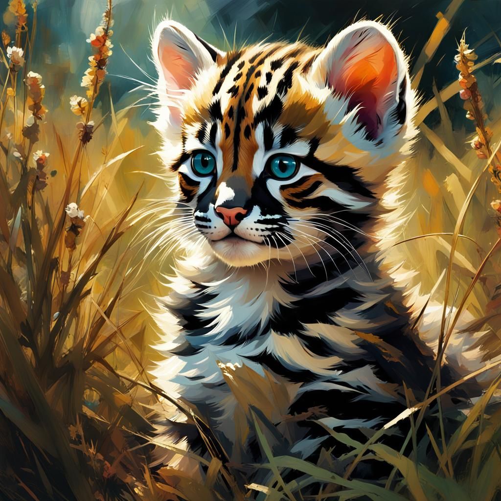 Ocelot kitten   by @Drivers