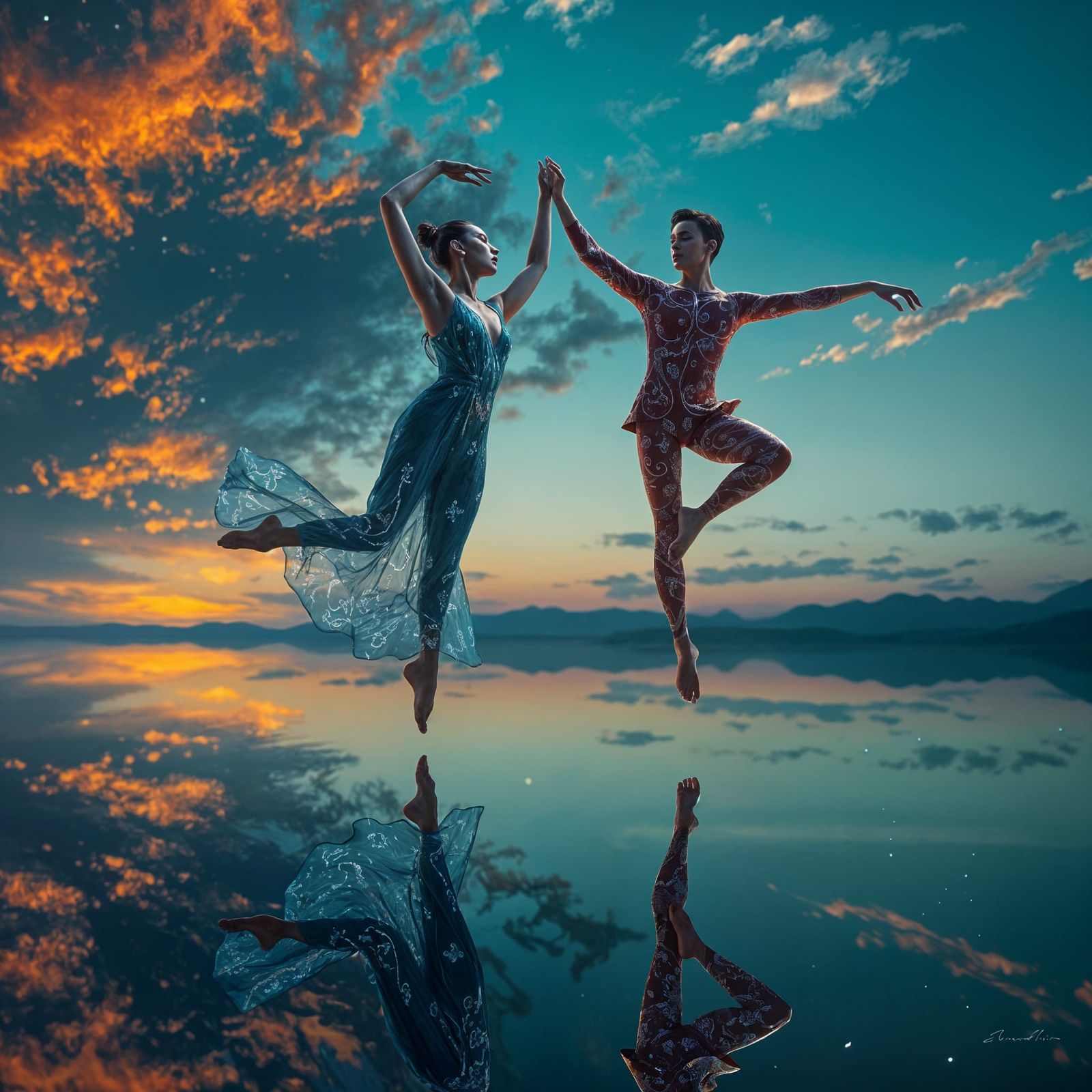 Dancers on the lake