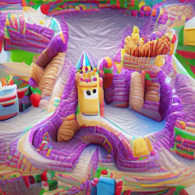 churro kingdom bouncy castle birthday 4K 3D