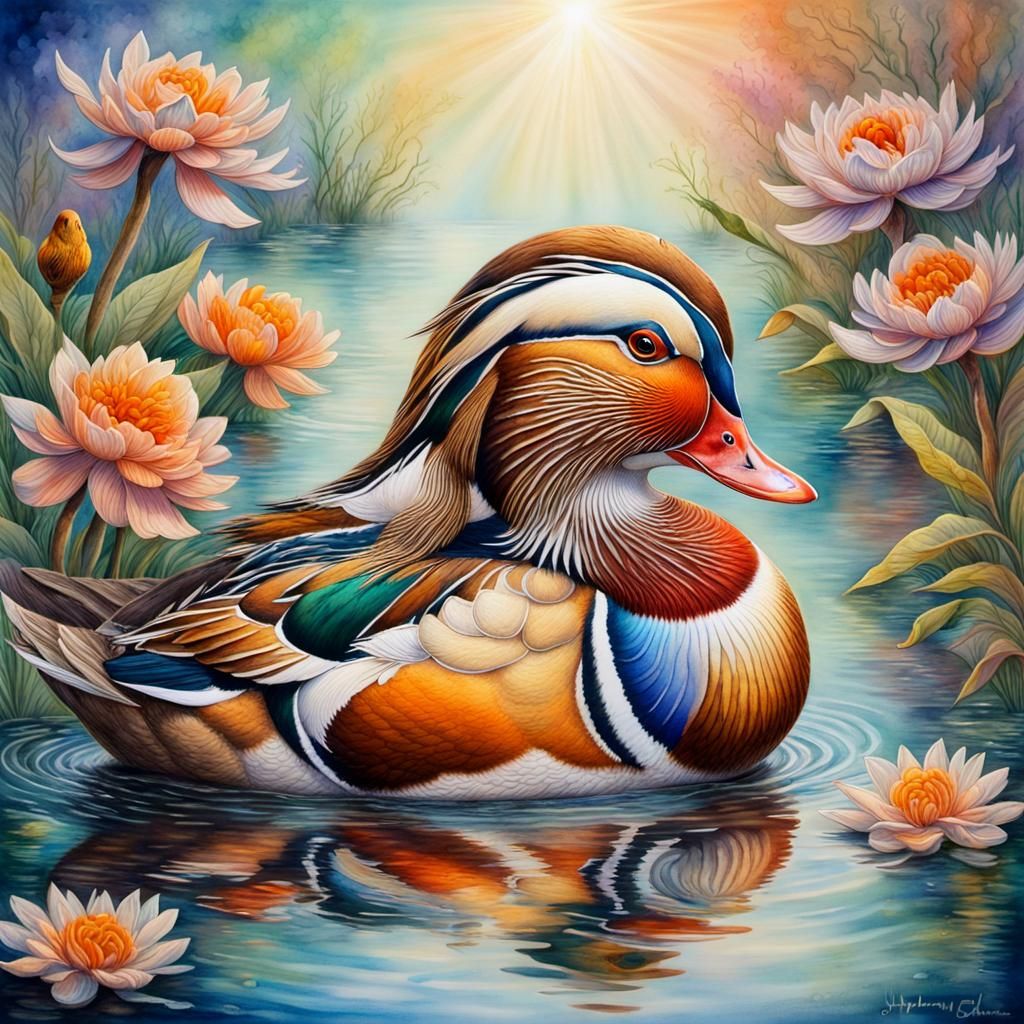 mandarin duck watercolor