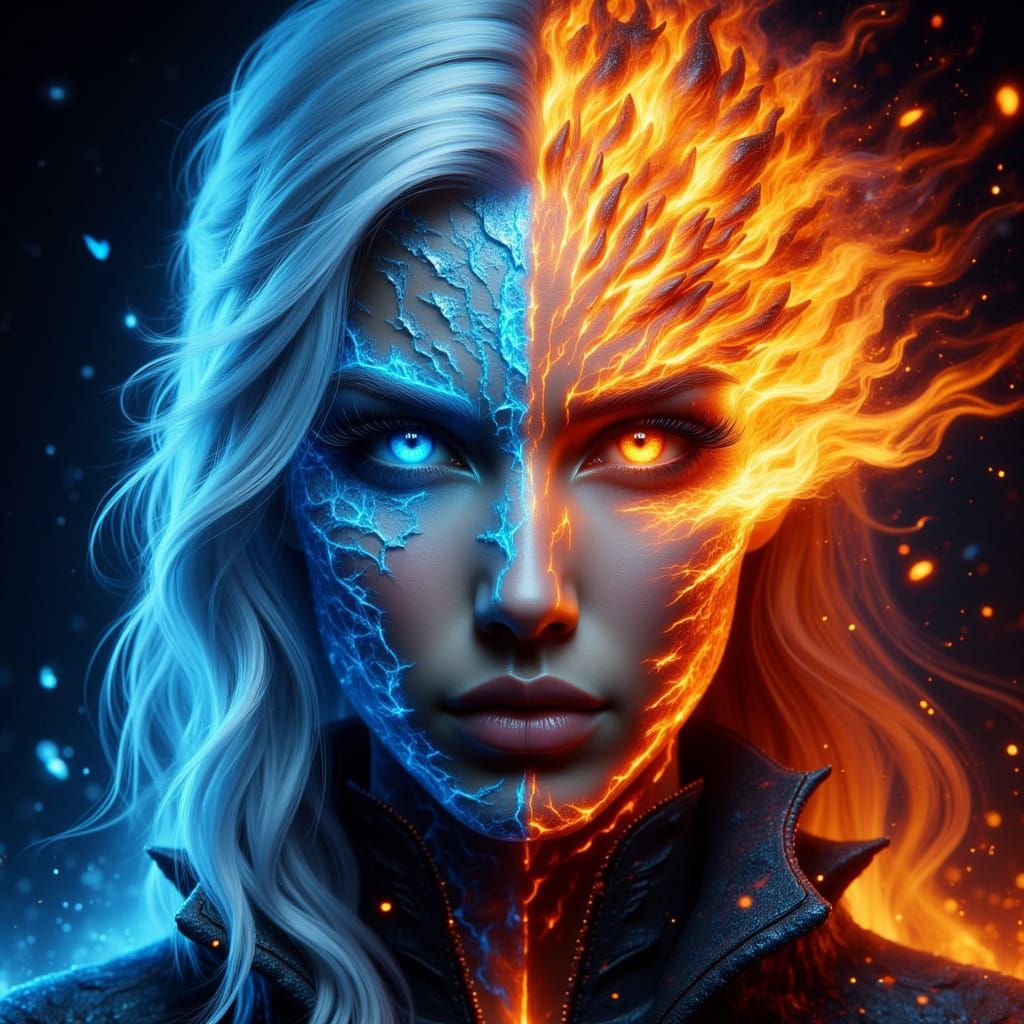 <lora:-Omnious FIRE n ICE->