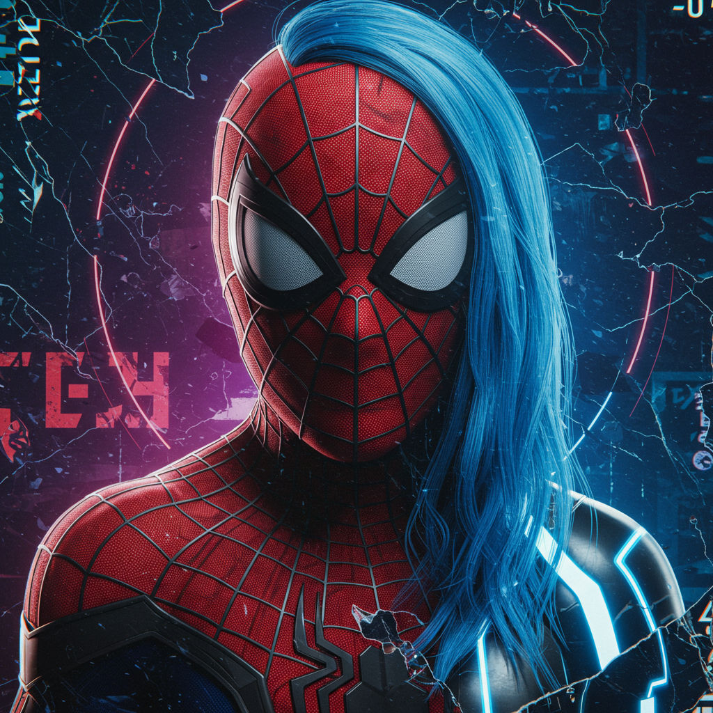 SPIDERMAN BLUE HAIR
