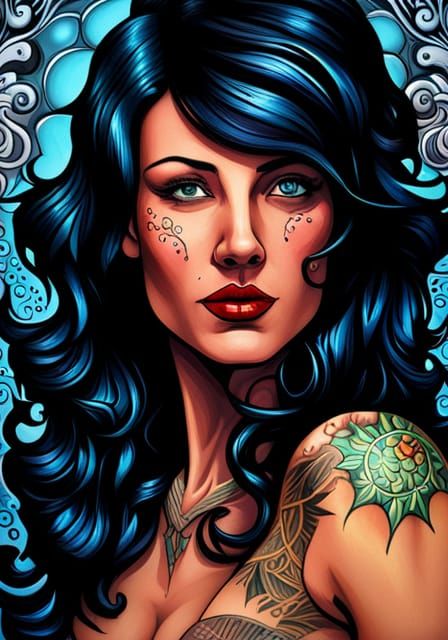 Tattooed Lady - AI Generated Artwork - NightCafe Creator