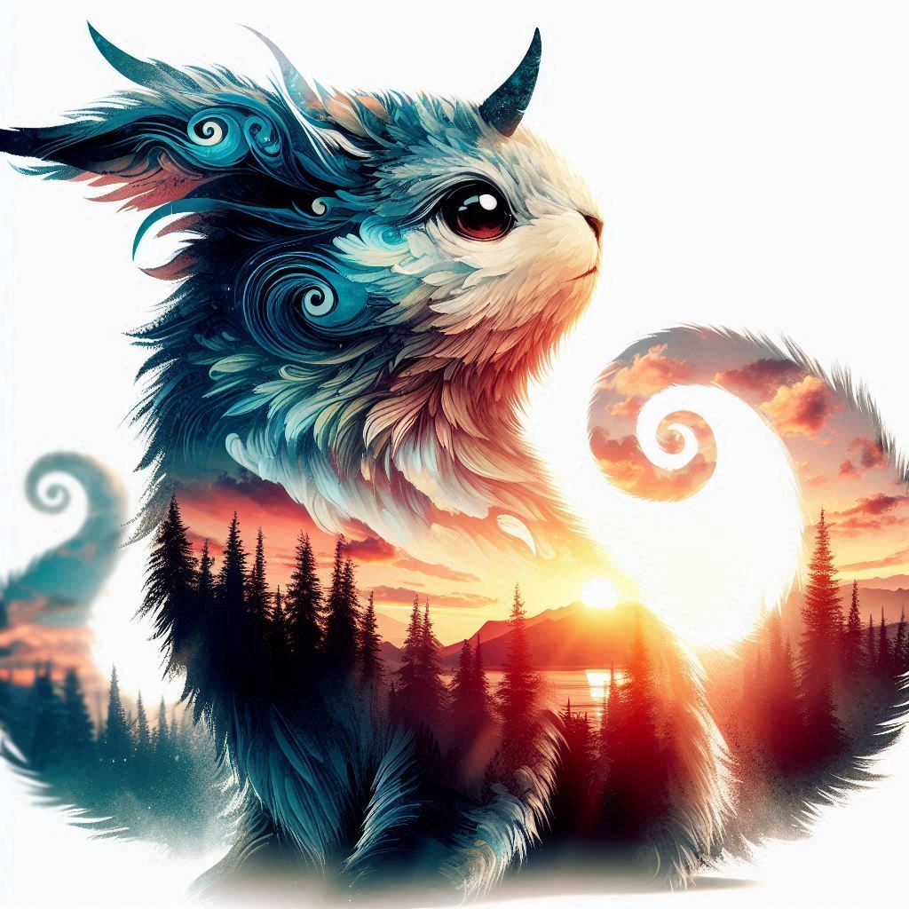 double exposure beautiful fantasy portrait landscape..