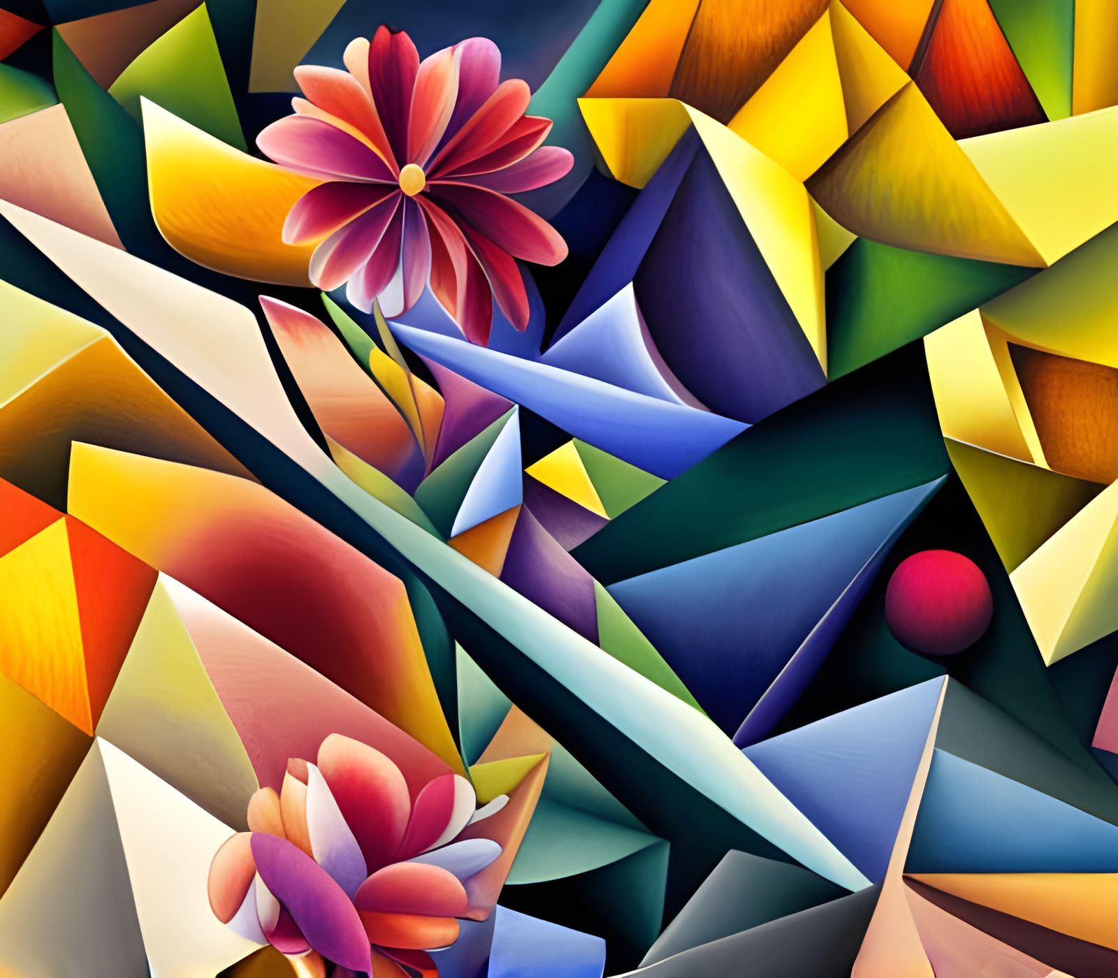 Wild flower cubist style