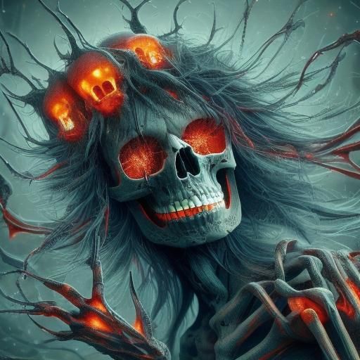 Xray Gothic/alternative Skeleton Glowing Horns Neon woman <lora:BBones:1.0> 