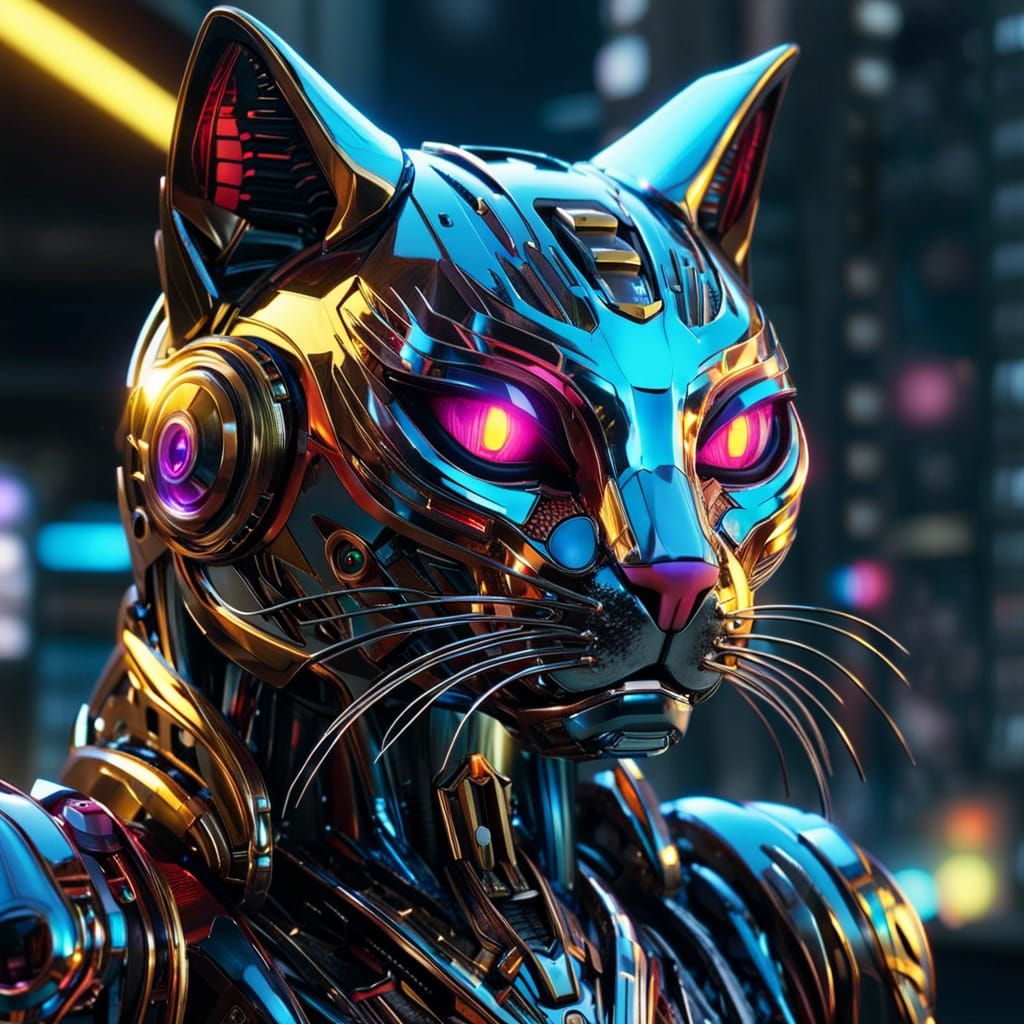 Mecha Cat Portrait