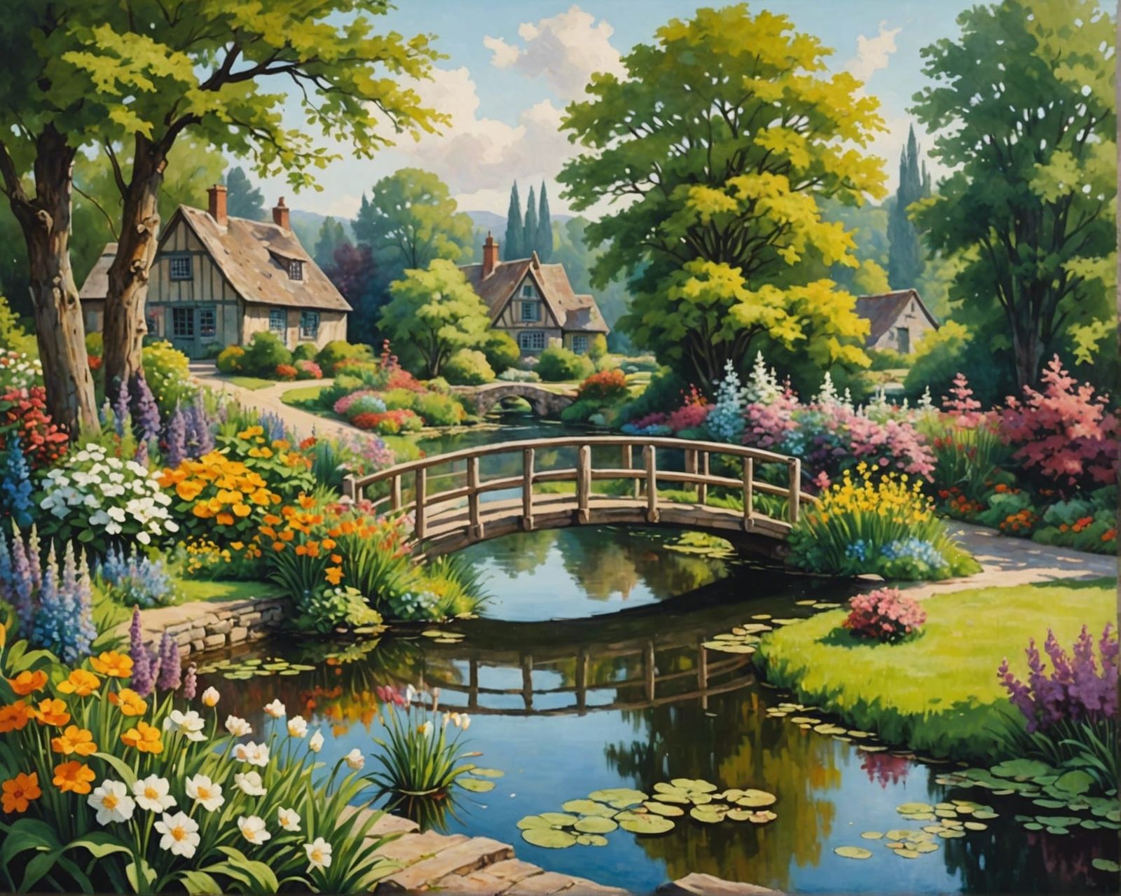 A Park in a English Village around 1870