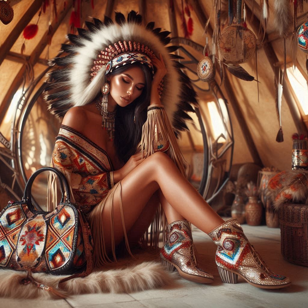 Moccasins and handbag