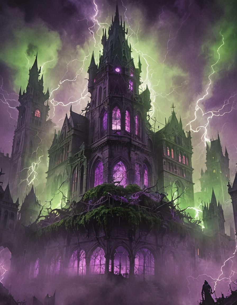 City of the undead in the dark evil sky